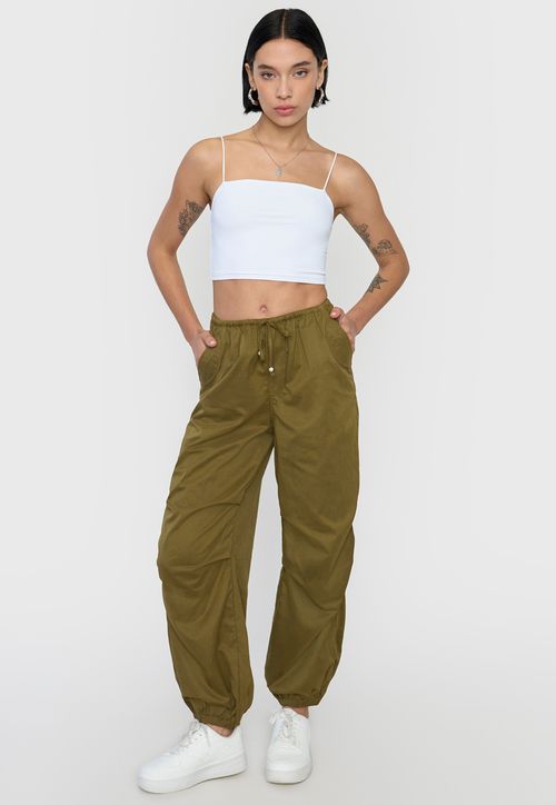 Pantalón Mujer Parachute Color Verde