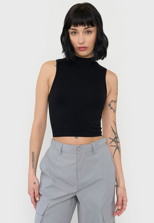 Polera Mujer Sin Mangas Color Negro
