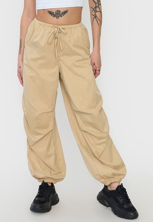 Pantalón Mujer Parachute Color Beige