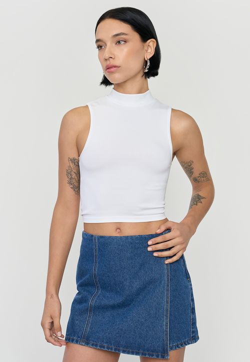 Polera Mujer Sin Mangas Color Blanco