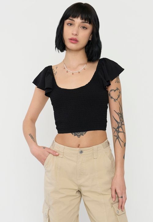 Blusas Mujer Vuelos Negro