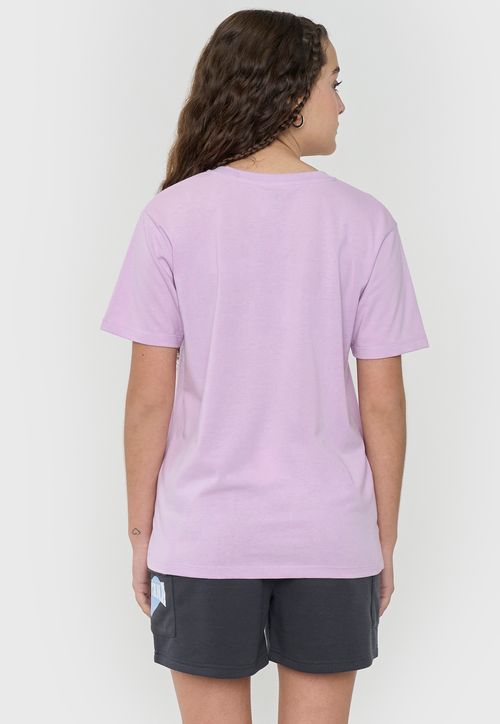 Polera Niña Teen Manga Corta Fun Oversize  Lila