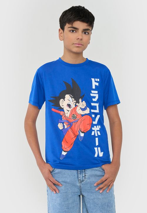 Polera Niño Teen Manga Corta Dragon Ball Azul