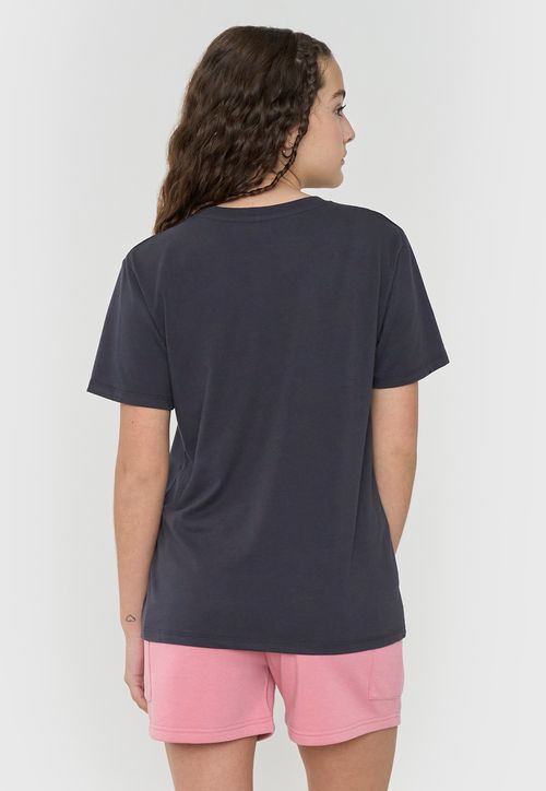 Polera Niña Teen Manga Corta Fun Oversize  Negro