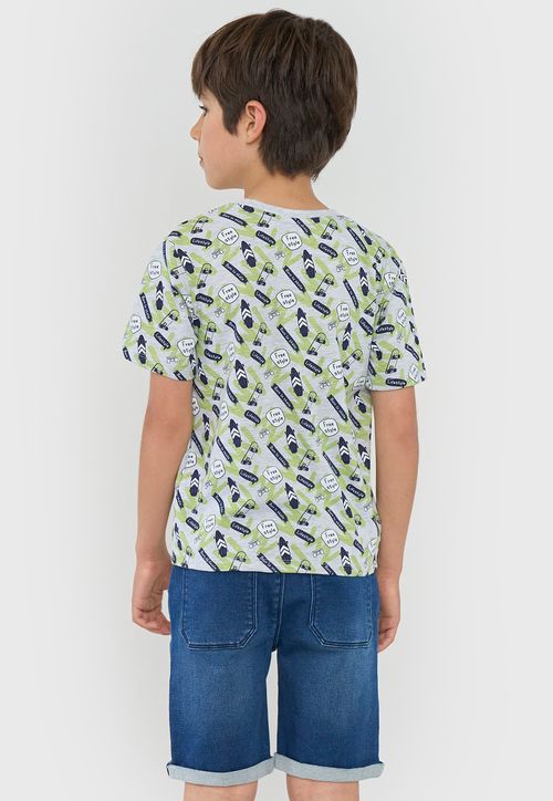 Polera Niño Kids Manga Corta Full Gris
