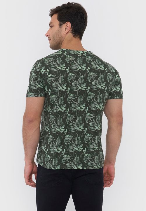 Polera Hombre Full Print Verde
