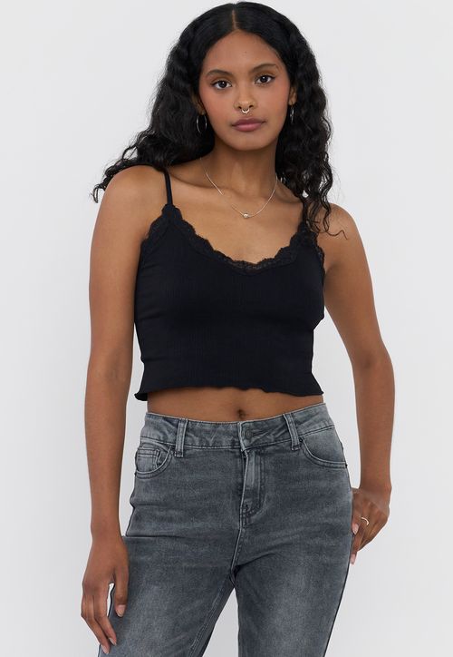 Peto Mujer Seamless Encaje Negro