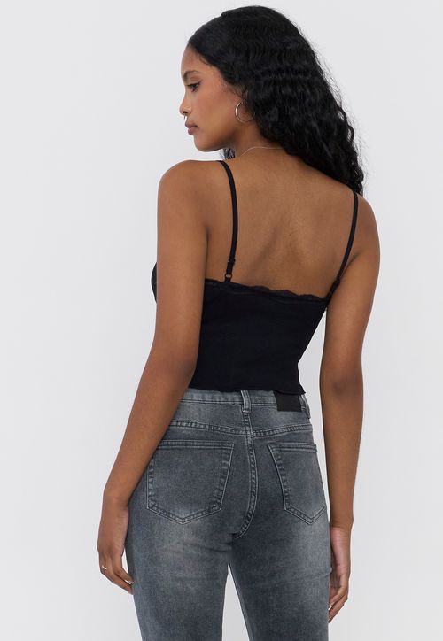 Peto Mujer Seamless Encaje Negro