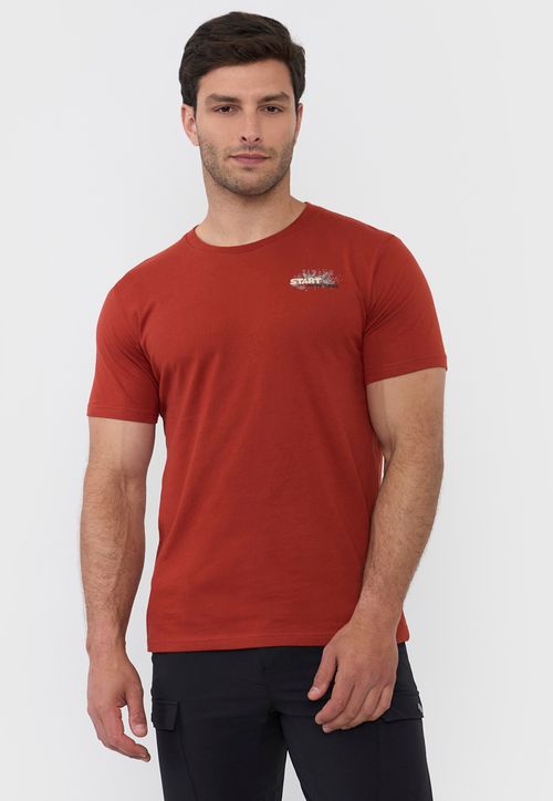 Polera Hombre Full Print 1 Terracota