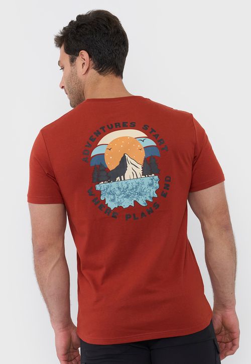 Polera Hombre Full Print 1 Terracota