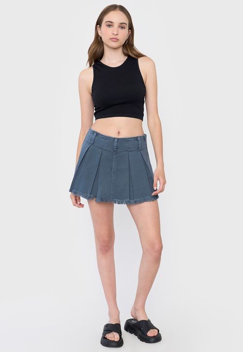 Falda Mujer Plisada Navy