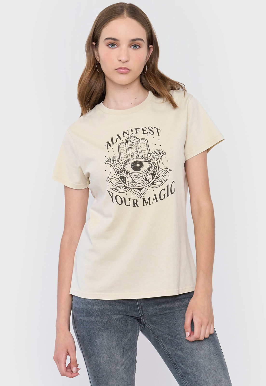 Polera Mujer Fun Regular Beige