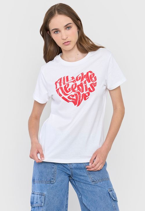 Polera Mujer Fun Print Regular Blanco