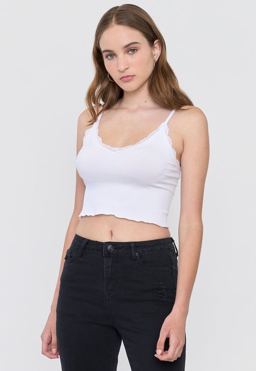 Peto Mujer Seamless Encaje Ecru