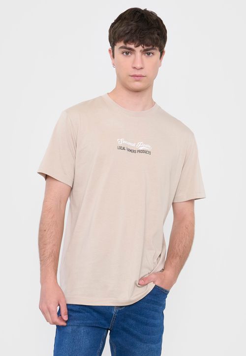 Polera Hombre Fun Frutas Beige