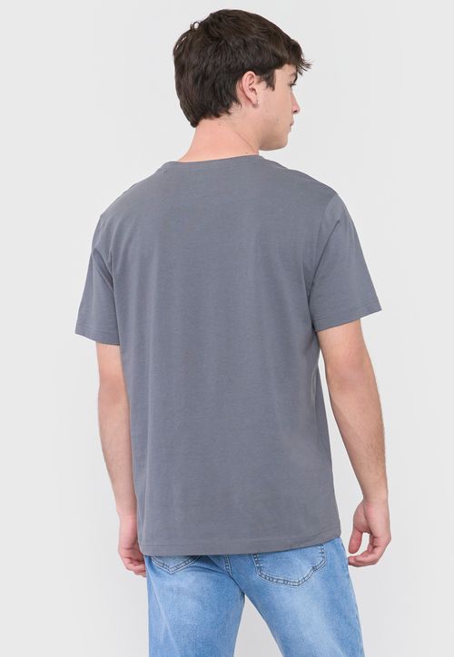 Polera Hombre R-Neck Lisa Gris Oscuro