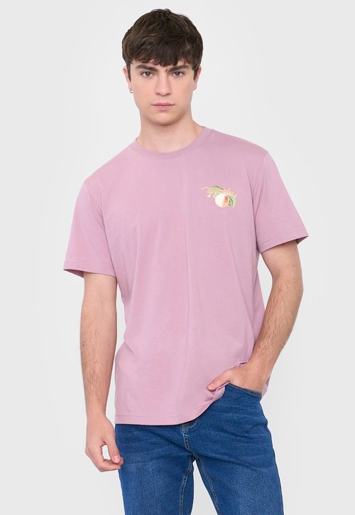 Polera Hombre Fun Frutas Rosado