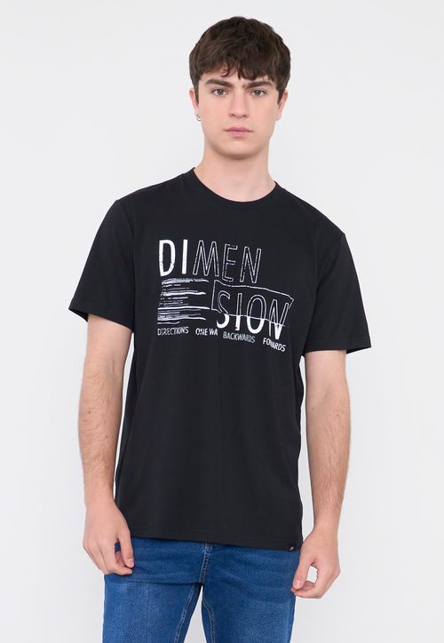 Polera Hombre Fun Texto Negro