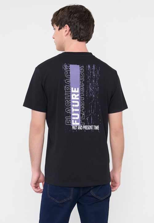 Polera Hombre Fun Texto Color Negro