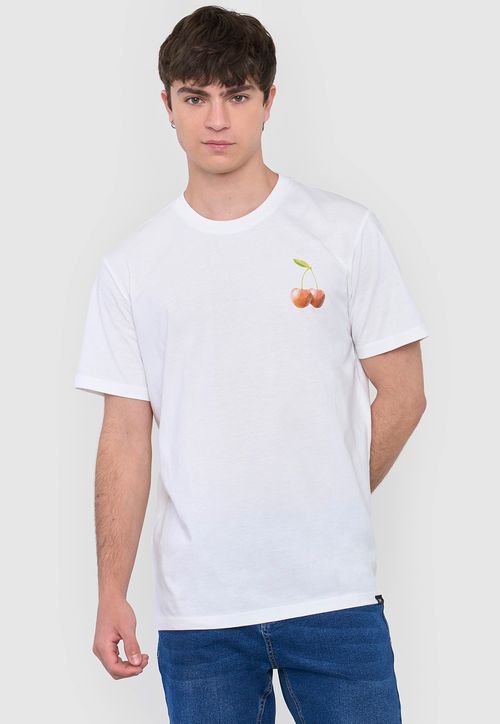Polera Hombre Fun Frutas Blanco