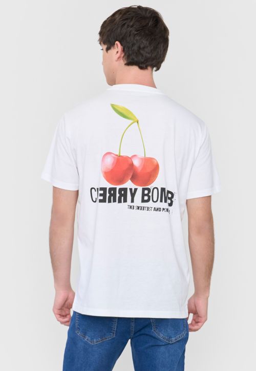 Polera Hombre Fun Frutas Blanco