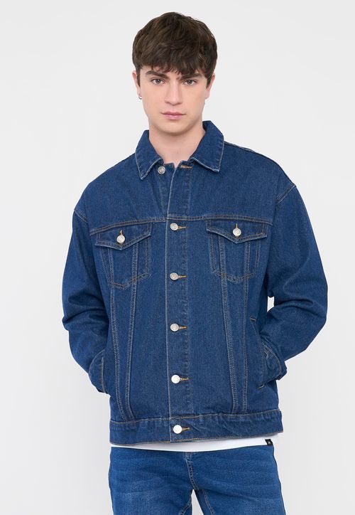 Chaqueta Hombre Denim Azul Medio