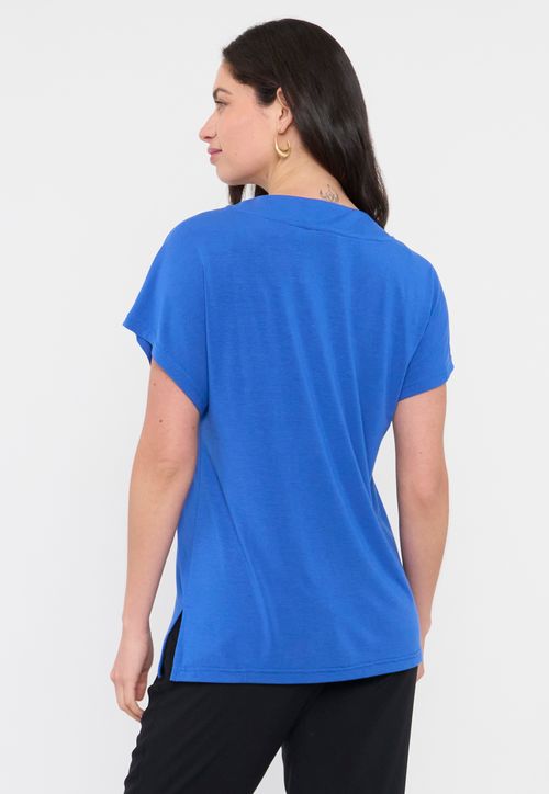 Polera Mujer Escote Azul