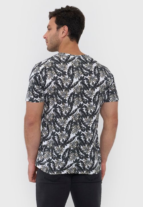 Polera Hombre Full Print Blanco