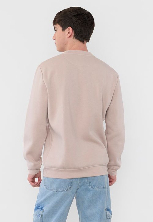 Polerón Hombre R-Neck Liso Color Ecru