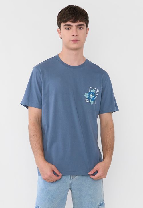Polera Hombre Fun Asiática Azul