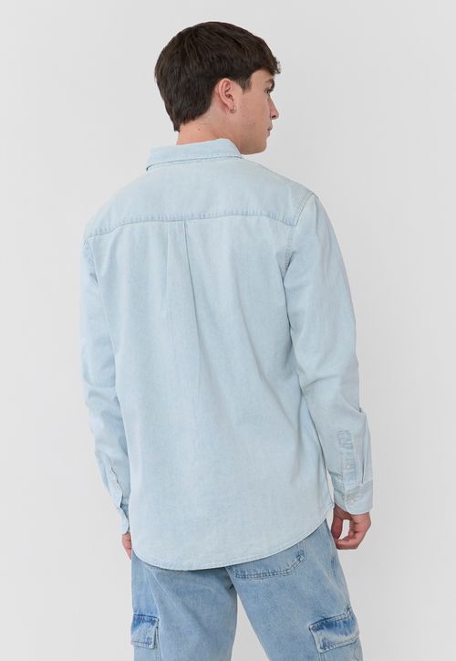 Sobrecamisa Hombre Bolsillo Azul Claro