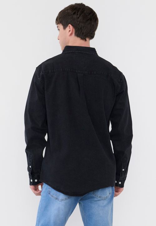 Sobrecamisa Hombre Bolsillo Negro