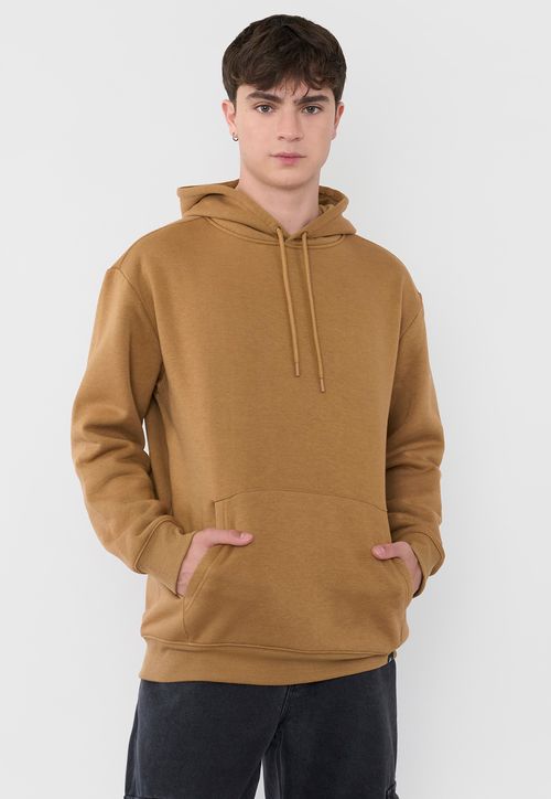 Polerón Hombre Canguro Liso Camel