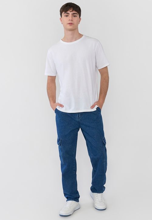Jeans Hombre Cargo Azul Oscuro