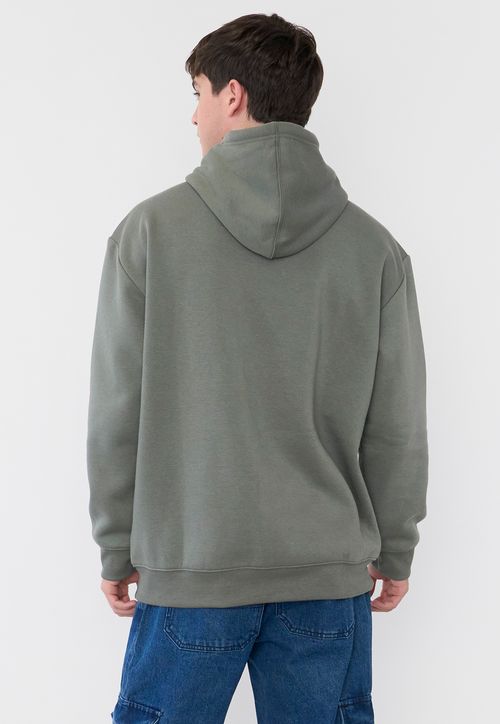 Polerón Hombre Canguro Liso Verde
