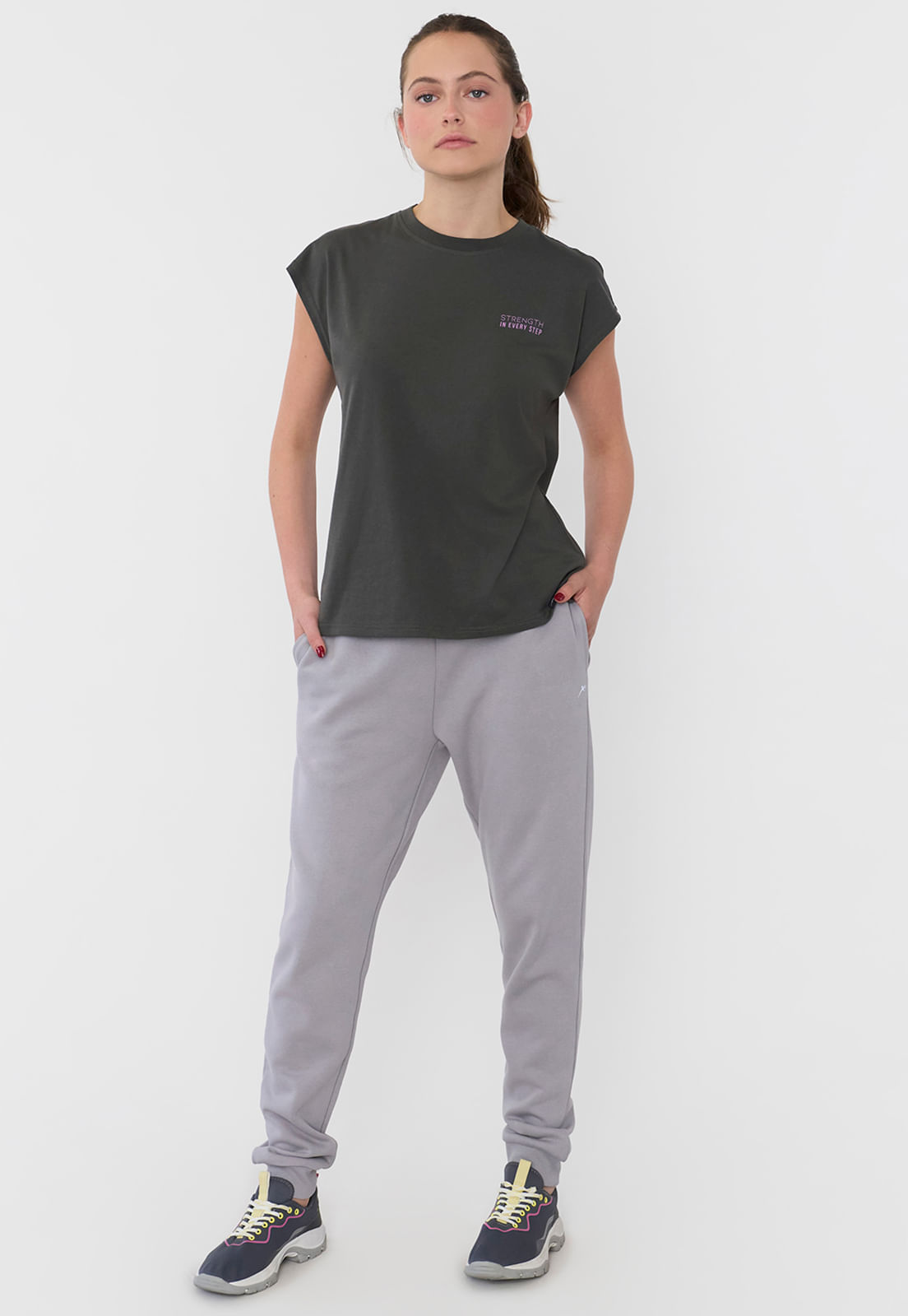 Buzo Mujer Deportivo Jogger Color Gris