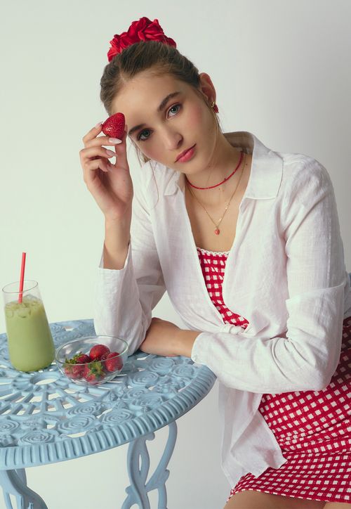 Busa Mujer Camisera Amarras Blanco