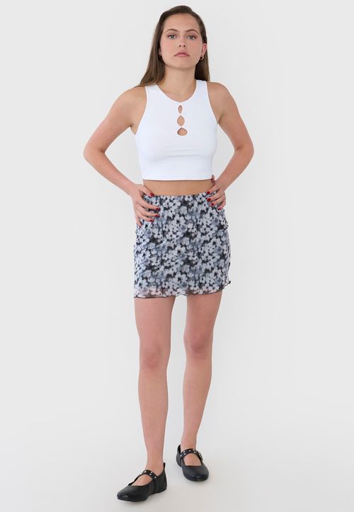 Falda Mujer Corta Malla Gris