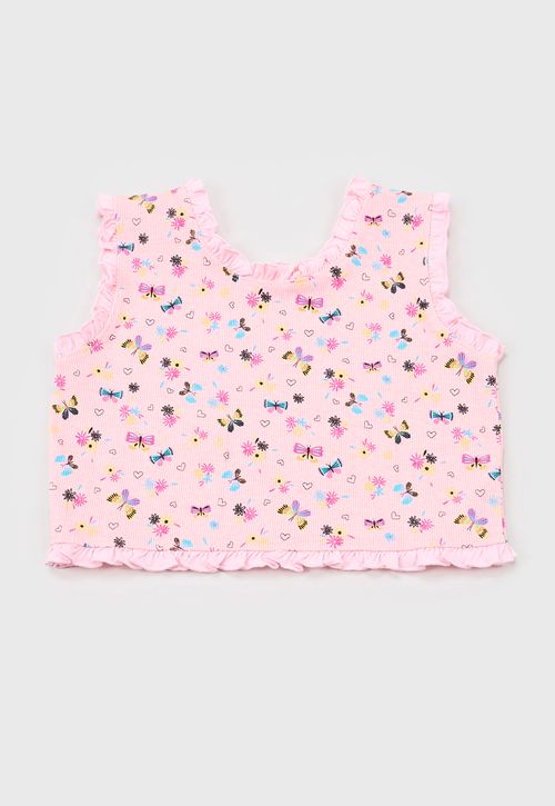 Peto Niña Kids Rib Fullprint Rosado