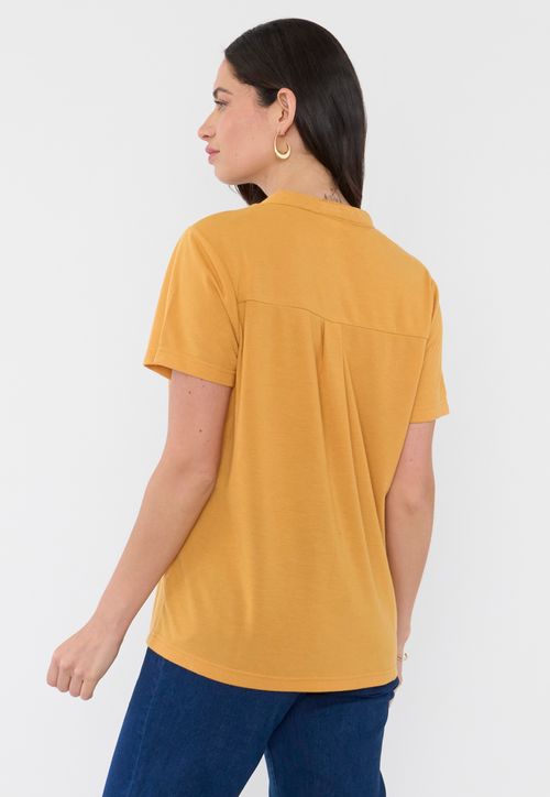Polera Mujer Cuello Mao Mostaza
