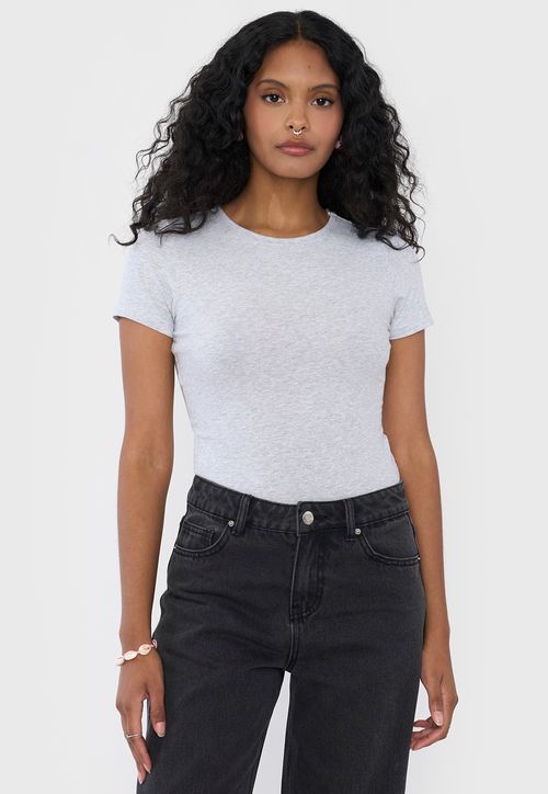 Body Mujer M/C Cuello Redondo Gris