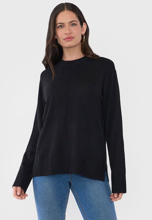 Sweater Mujer Tachas Negro