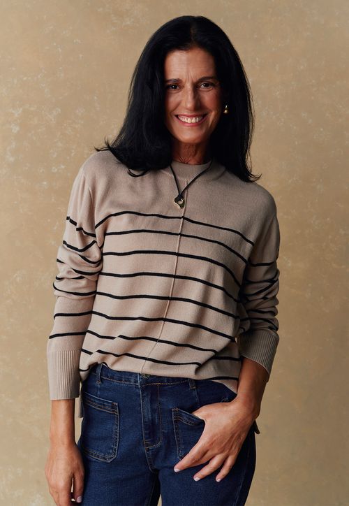 Sweater Mujer Tachas Beige
