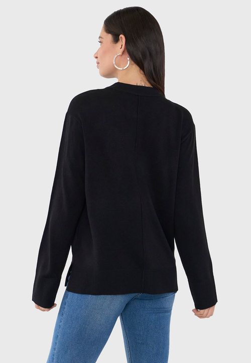 Sweater Mujer Tachas Negro