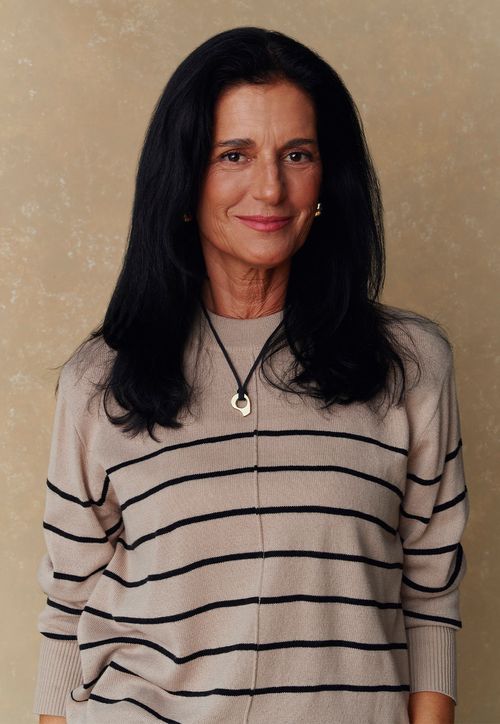 Sweater Mujer Líneas Beige