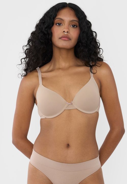 Sostén Mujer Básico Microfibra Copa B Beige