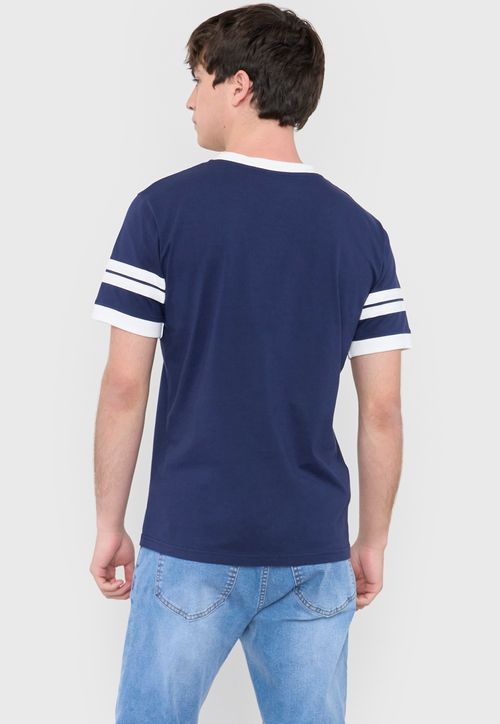 Polera Hombre Slim College Azul