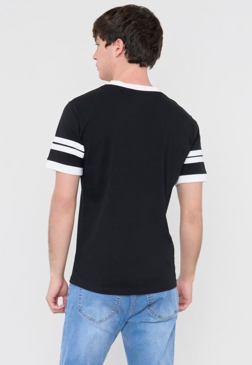 Polera Hombre Slim College Negro