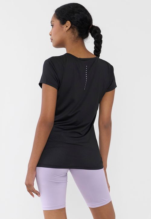 Polera Mujer Deportiva Cortes Negro