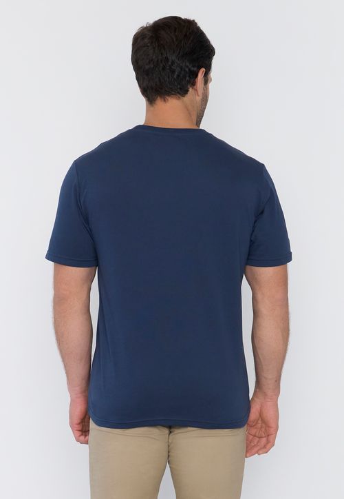 Polera Hombre Focal Print Sts Azul